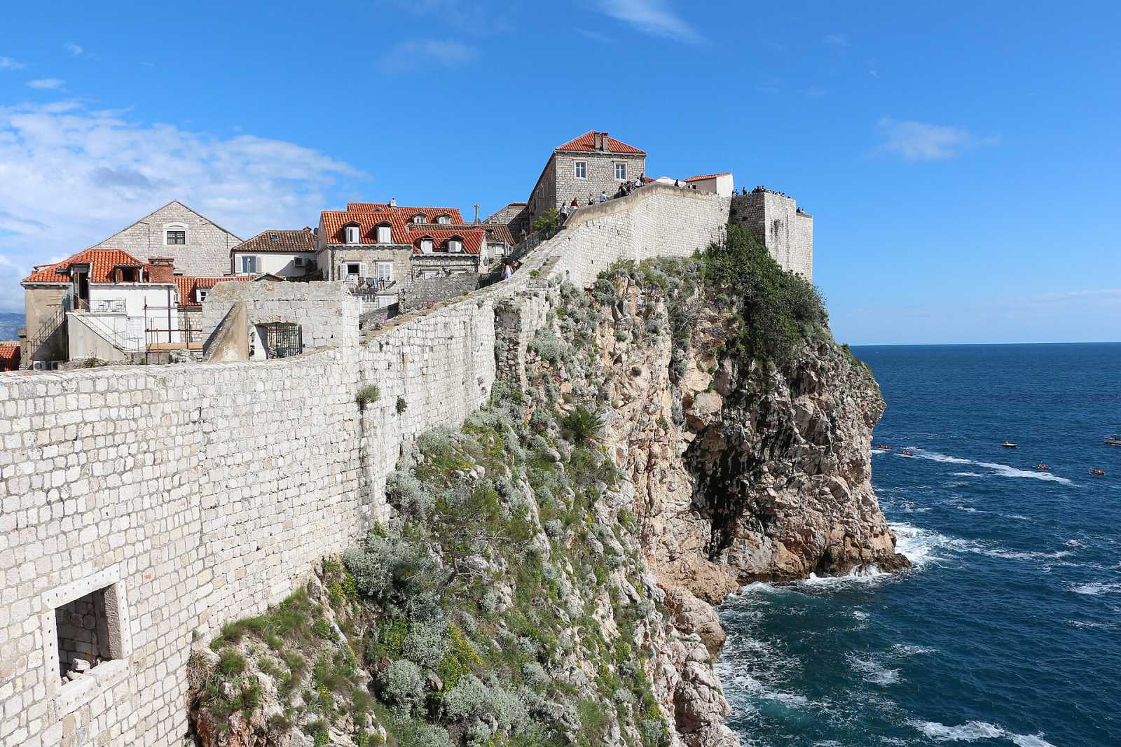 Dubrovnik city walls at opening time