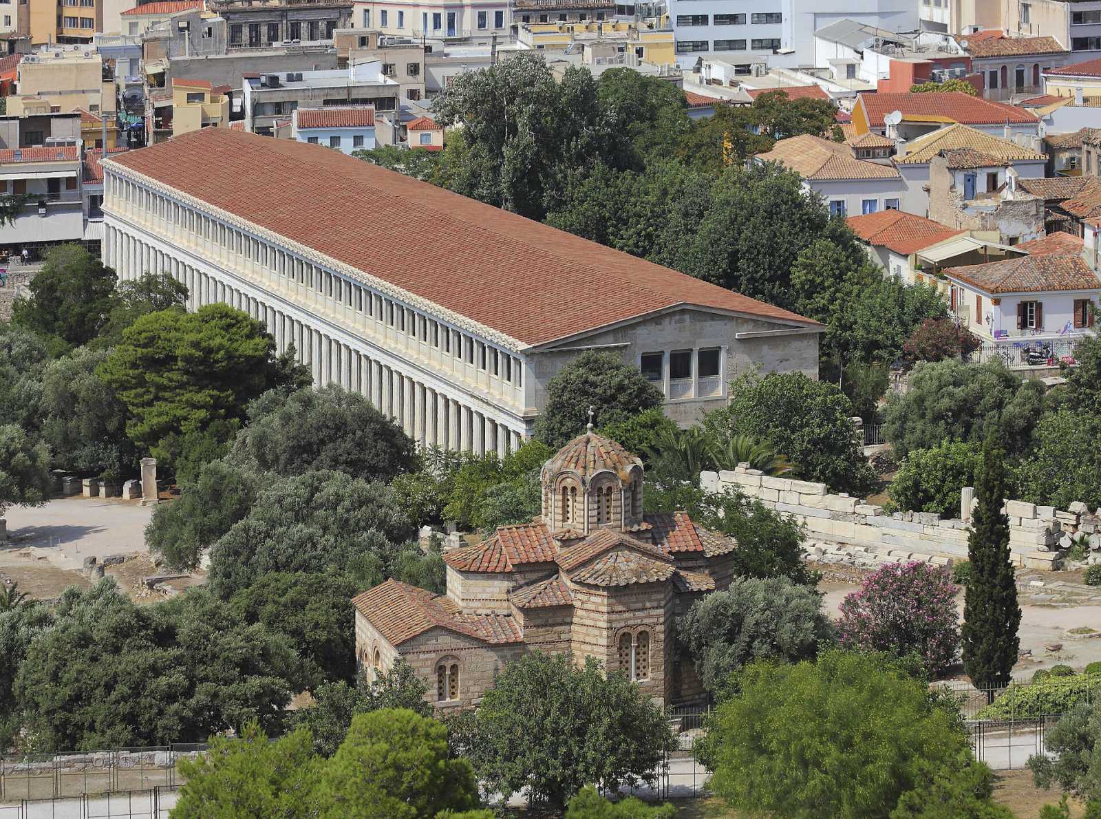 Acropolis and Acropolis Museum with an archaeologist