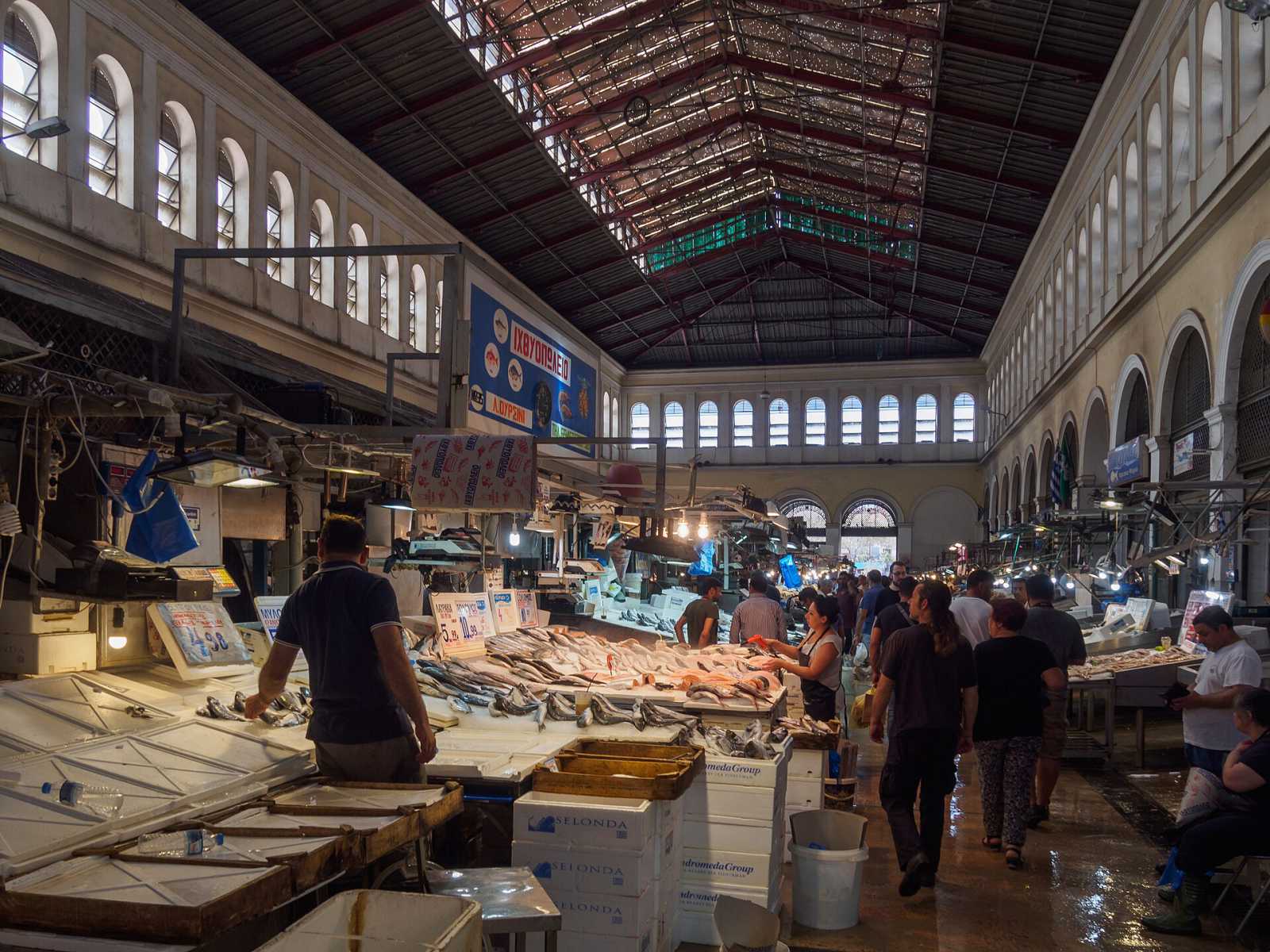 Athens food walk: Varvakios market and Psyrri