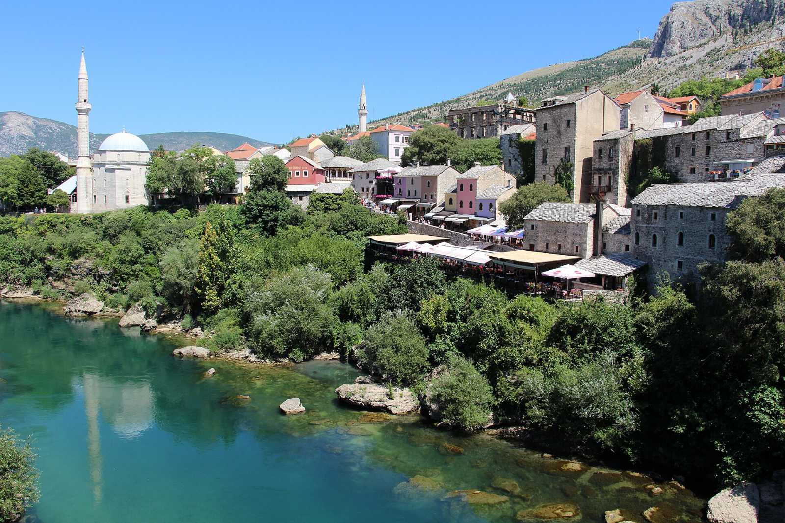 Mostar’s Old Bridge and the bazaar