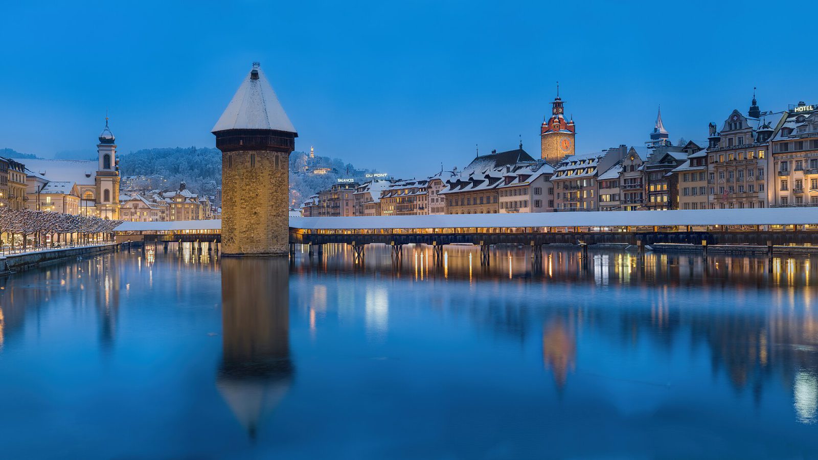 Chapel Bridge and Lucerne old town