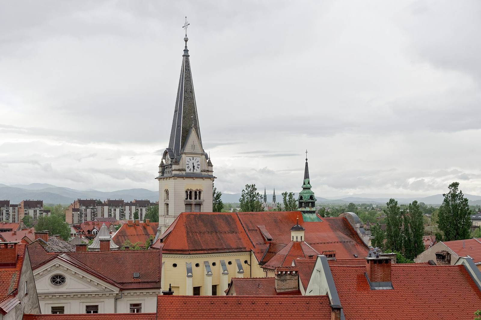 Ljubljana castle hill and old town