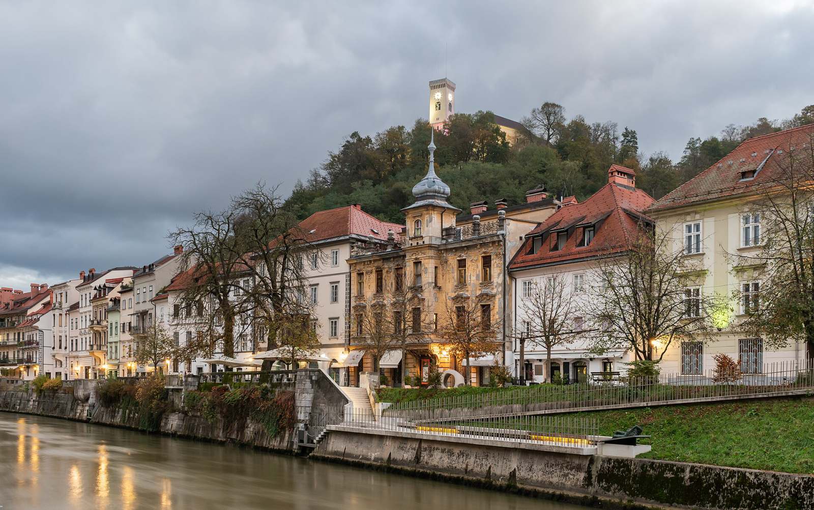 Ljubljana castle hill and old town