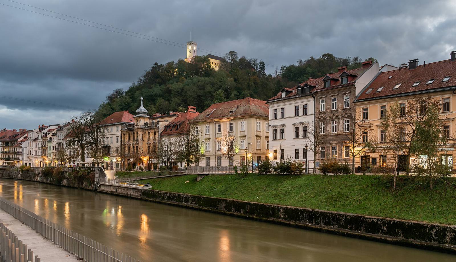 Ljubljana castle hill and old town